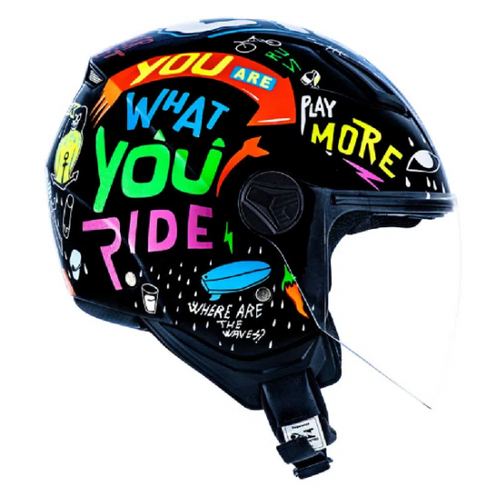 CAPACETE NORISK ORION FREE PRETO LARANJA